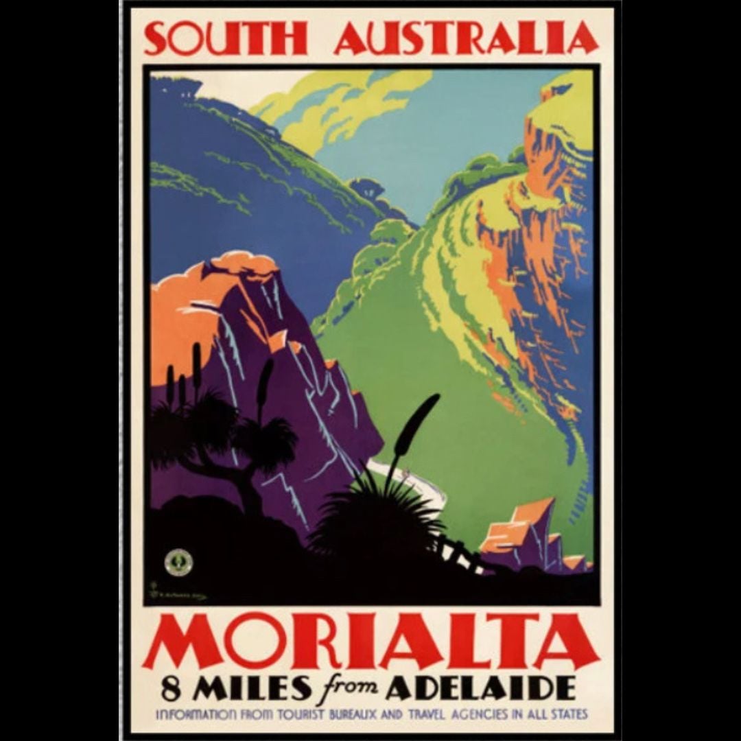 Vintage morialta poster eclectic revival